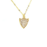 Gold Plated Silver Zircon Crest Necklace